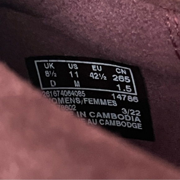 Clarks Suede Calla Flats Loafers-Maroon/Burgundy-Women’s 11-Comfort-Nurse-Office - Picture 9 of 10